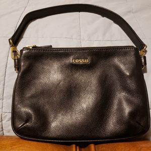 Fossil black leather bag